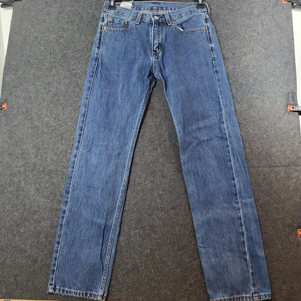 Levis 505 Regular Fit Straight Leg Jeans Mens 30x31 Blue Denim